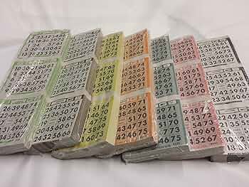 ヴィンテージBINGOチケット3色セット BINGO PAPER Cards Sheets 3 on 1 Pink Postage stamp 4 corners